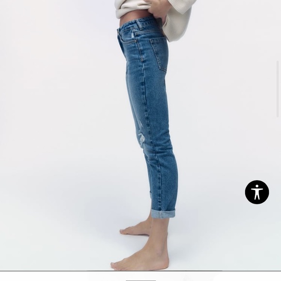Zara low-rise relaxed fit stretch ripped Z1975 jeans - Picture 3 of 16